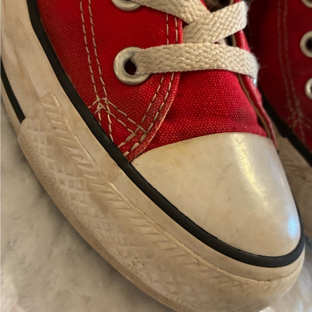 Converse Chuck Taylor Red Canvas High Top Sneakers Skate Punk Grunge Street Sz 7 - Picture 4 of 12